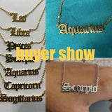 Vintage Zodiac Necklace  Taurus Aquarius Aries Pisces Chain Choker Necklace