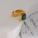 Golden Opening Apatite Ring