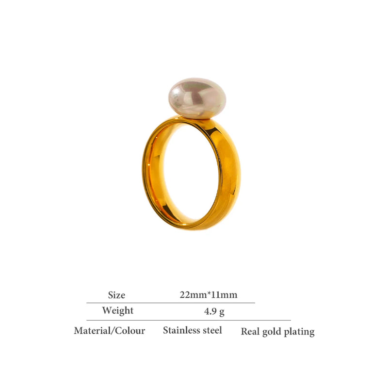 Elegant Shell Pearl Ring