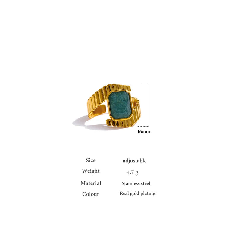 Golden Opening Apatite Ring