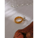 Elegant Shell Pearl Ring