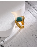 Golden Opening Apatite Ring