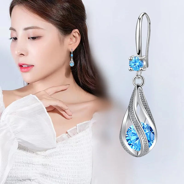 fine blue Crystal
 925 Sterling silver