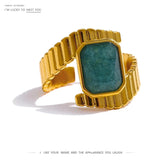 Golden Opening Apatite Ring