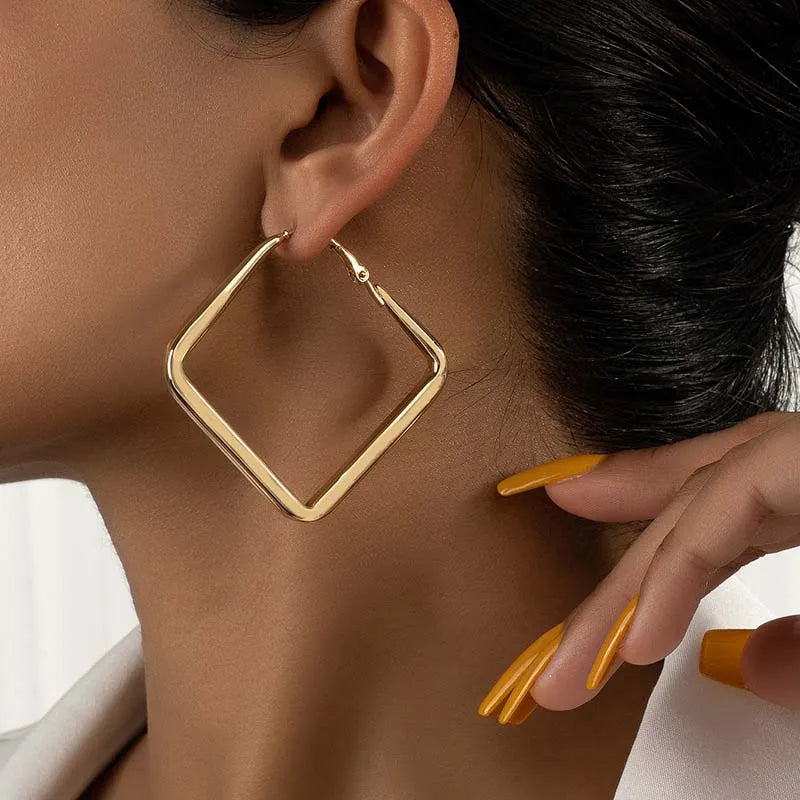 Big Square Hoop Earrings