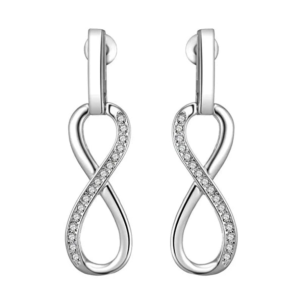 Romantic Love Eternal Infinity Earrings 925 Sterling Silver