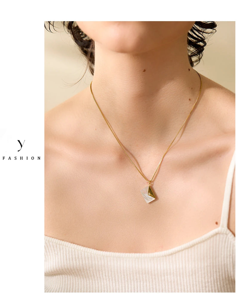 Natural  Envelope Shell Pendant Necklace