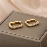 Square Circle Hoop Earrings