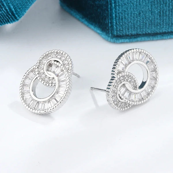 Hoop Earrings Zircon Classic