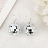 Dangle Earrings 3D Light Reflective Rotating Disco Ball