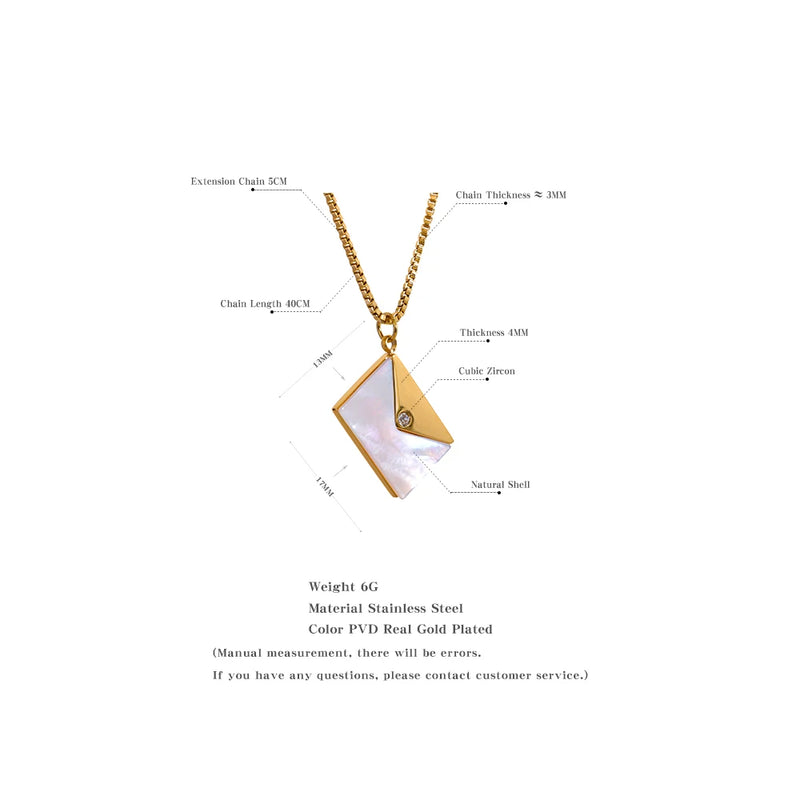 Natural  Envelope Shell Pendant Necklace