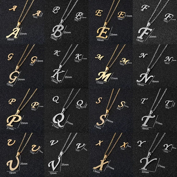 Trendy 26 Initial Letters  A-Z Alphabet Women Bijoux