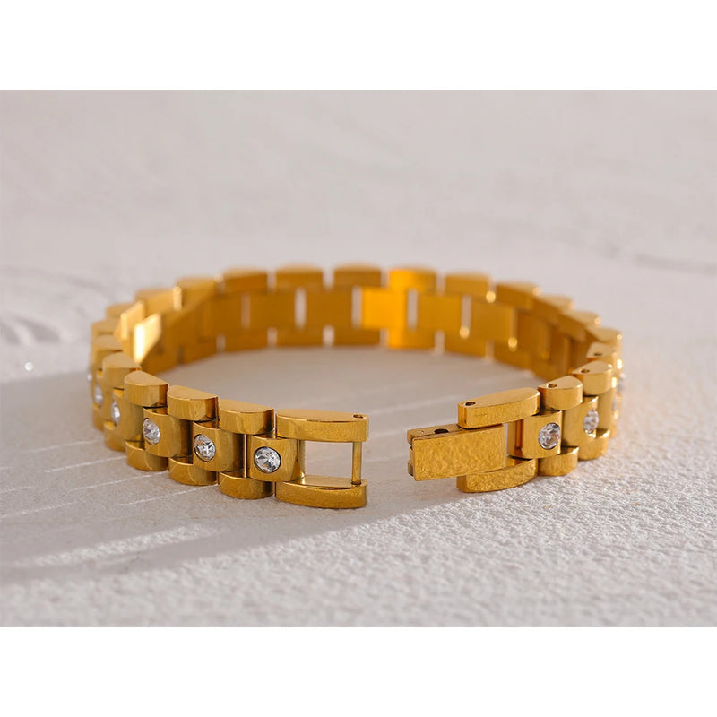 Thick Cuban Chain Bangle Bracelet