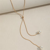 Long Tassel Pull Design Pearl Necklaces