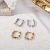 Square Circle Hoop Earrings