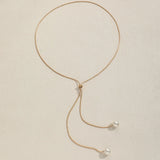 Long Tassel Pull Design Pearl Necklaces