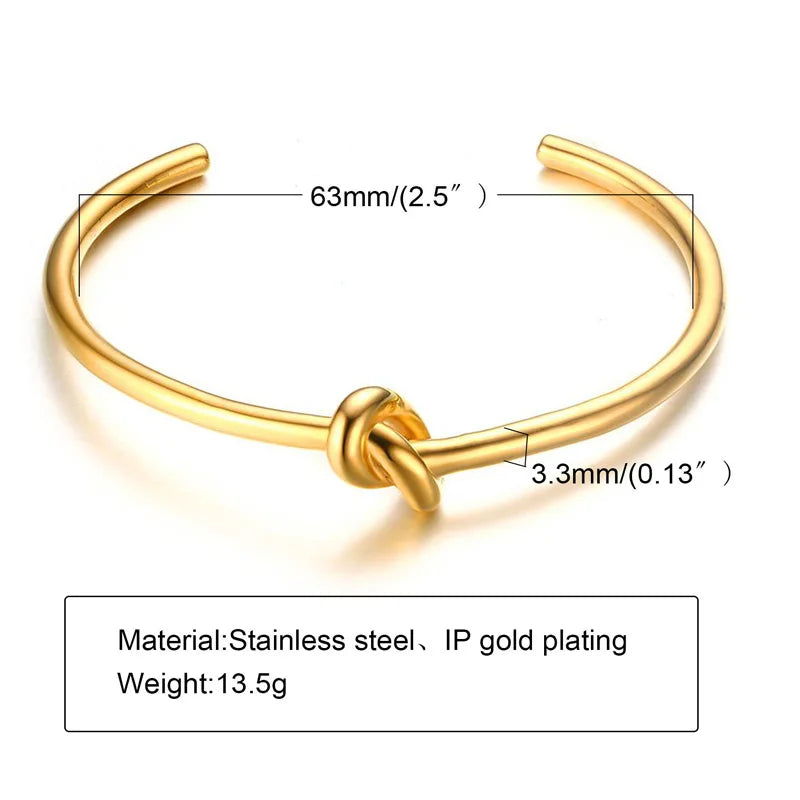 Open Knot Cuff Bangle Bracelets