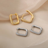 Square Circle Hoop Earrings