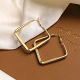 Big Square Hoop Earrings - JEWELGLAMOUR LTD