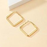 Big Square Hoop Earrings - JEWELGLAMOUR LTD