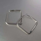 Big Square Hoop Earrings - JEWELGLAMOUR LTD