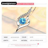 Blue Crystal Pendant Necklace - JEWELGLAMOUR LTD