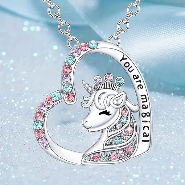 Cartoon Style Unicorn Necklace Earrings Ring Bracelet - JEWELGLAMOUR LTD