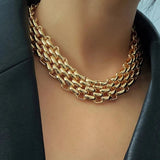 Chunky Chain Choker Necklace - JEWELGLAMOUR LTD