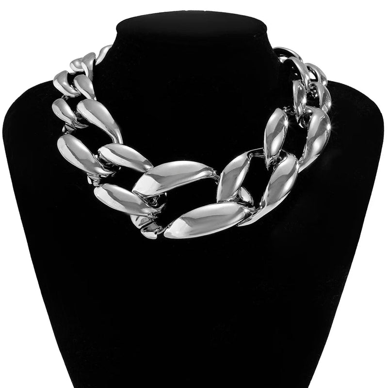 Chunky Chain Choker Necklace - JEWELGLAMOUR LTD