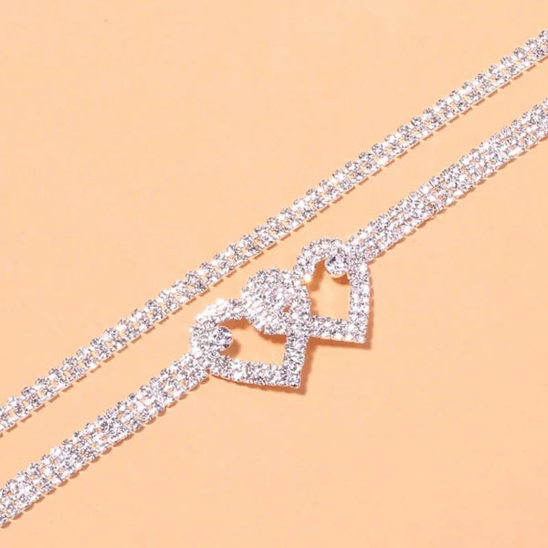 Dazzling Cubic Zirconia Chain Anklet - JEWELGLAMOUR LTD