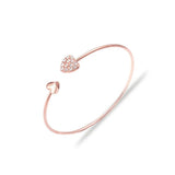 Double Heart Bow Opening Bracelet - JEWELGLAMOUR LTD