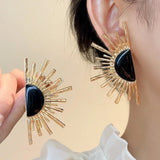 Fan - shaped Earrings - JEWELGLAMOUR LTD