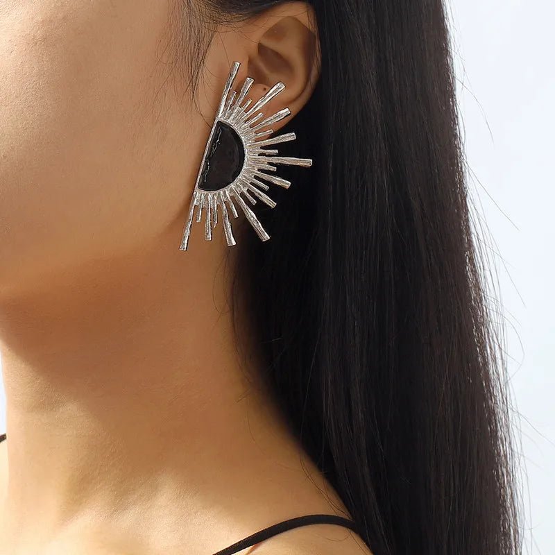 Fan - shaped Earrings - JEWELGLAMOUR LTD